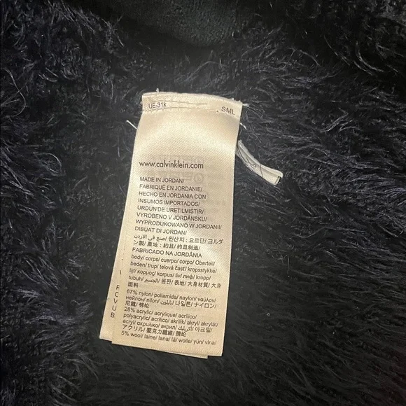 Calvin Klein Jeans Navy Blue Fuzzy Cardigan Size Small - Picture 8 of 8